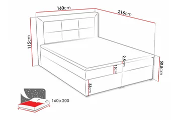 Axlunda Box Kontinentalsäng 160x215 cm - Beige - Möbler - Säng - Kontinentalsäng