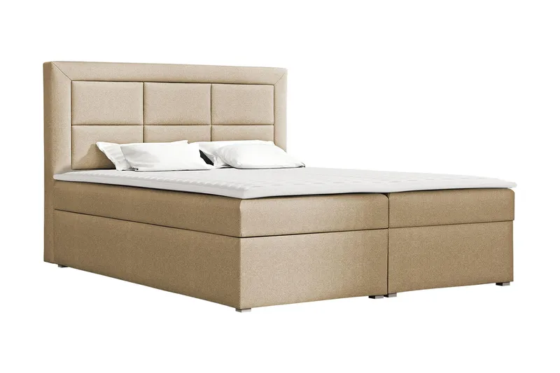 Axlunda Box Kontinentalsäng 180x215 cm LED-belysning - Beige - Möbler - Säng - Kontinentalsäng