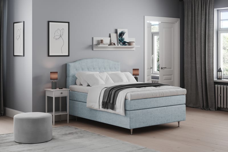 Belda Sängpaket 120x200 Medium - Ljusblå - Komplett sängpaket - Kontinentalsäng