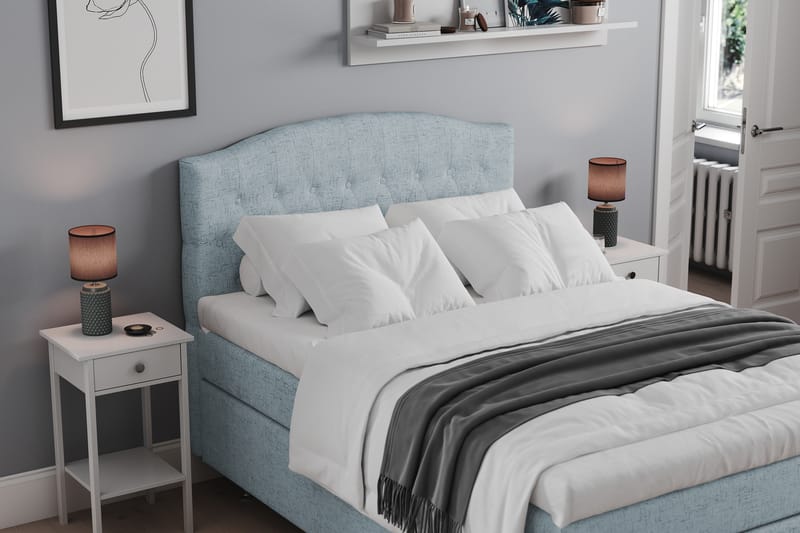Belda Sängpaket 140x200 Fast - Ljusblå - Komplett sängpaket - Kontinentalsäng - Dubbelsäng