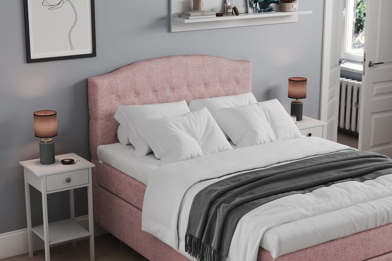 Belda Sängpaket 140x200 Fast - Rosa - Komplett sängpaket - Kontinentalsäng - Dubbelsäng