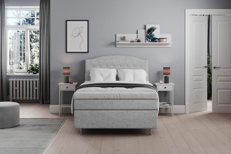 Belda Sängpaket 140x200 Medium - Ljusgrå - Komplett sängpaket - Kontinentalsäng - Dubbelsäng