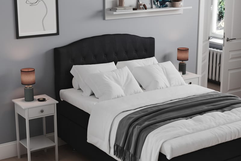 Belda Sängpaket 140x200 Medium - Svart - Komplett sängpaket - Kontinentalsäng - Dubbelsäng
