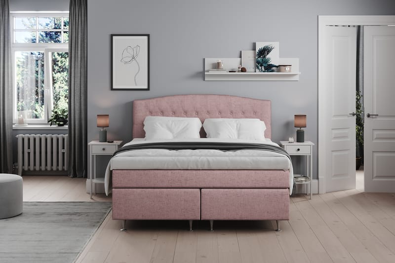 Belda Sängpaket 160x200 Fast - Rosa - Komplett sängpaket - Kontinentalsäng - Dubbelsäng