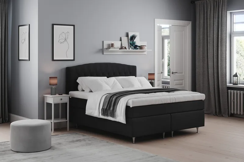 Belda Sängpaket 160x200 Fast - Svart - Möbler - Säng - Kontinentalsäng