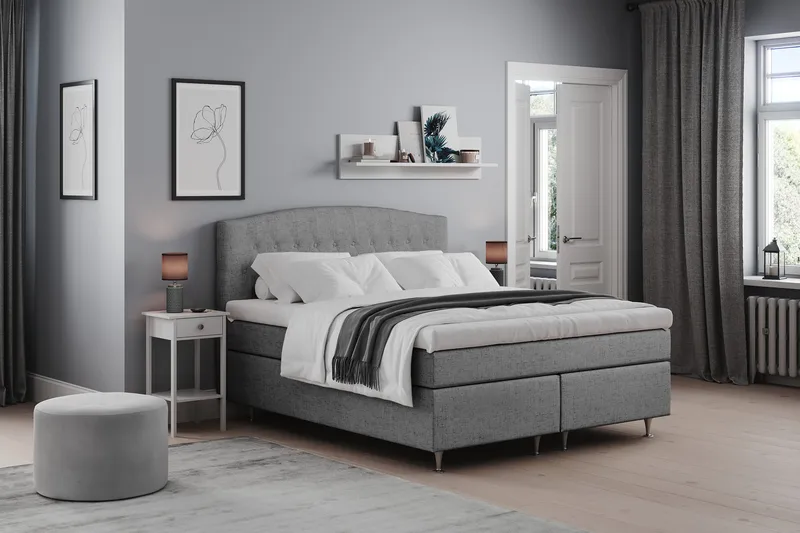 Belda Sängpaket 160x200 Fast/Medium - Grå - Möbler - Säng - Kontinentalsäng