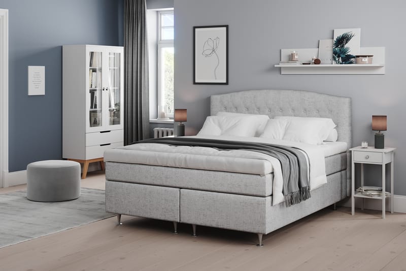 Belda Sängpaket 160x200 Fast/Medium - Ljusgrå - Komplett sängpaket - Kontinentalsäng - Dubbelsäng