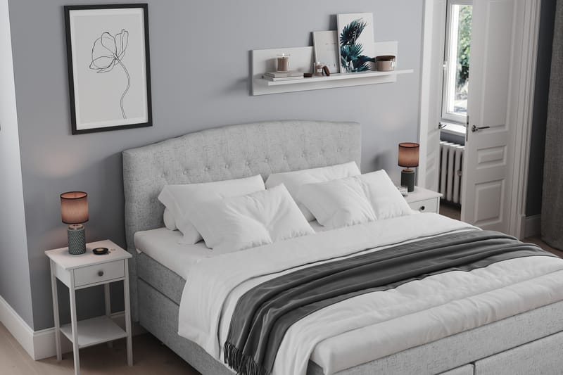 Belda Sängpaket 160x200 Fast/Medium - Ljusgrå - Komplett sängpaket - Kontinentalsäng - Dubbelsäng