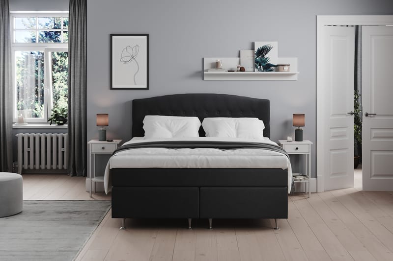 Belda Sängpaket 160x200 Fast/Medium - Svart - Komplett sängpaket - Kontinentalsäng - Dubbelsäng