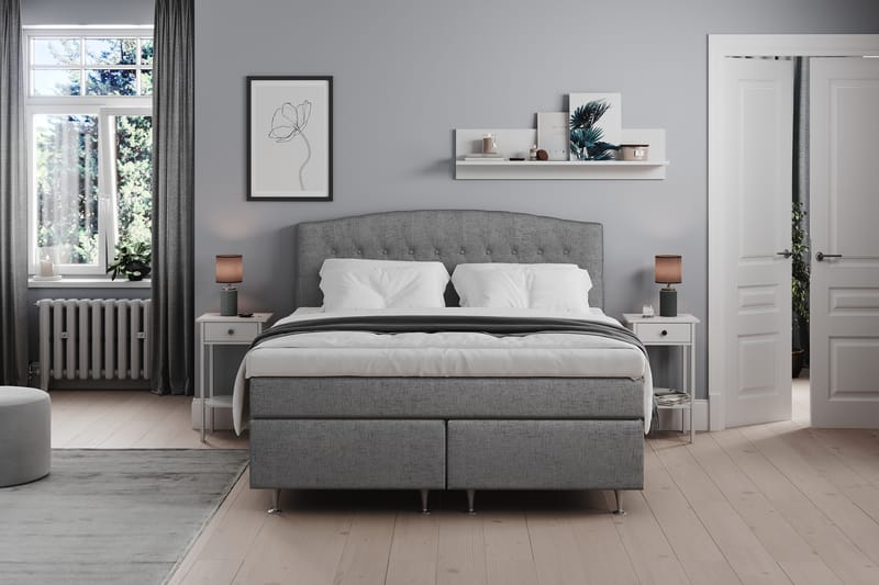 Belda Sängpaket 160x200 Medium - Grå - Komplett sängpaket - Kontinentalsäng - Dubbelsäng