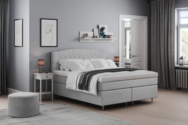 Belda Sängpaket 160x200 Medium - Ljusgrå - Komplett sängpaket - Kontinentalsäng - Dubbelsäng