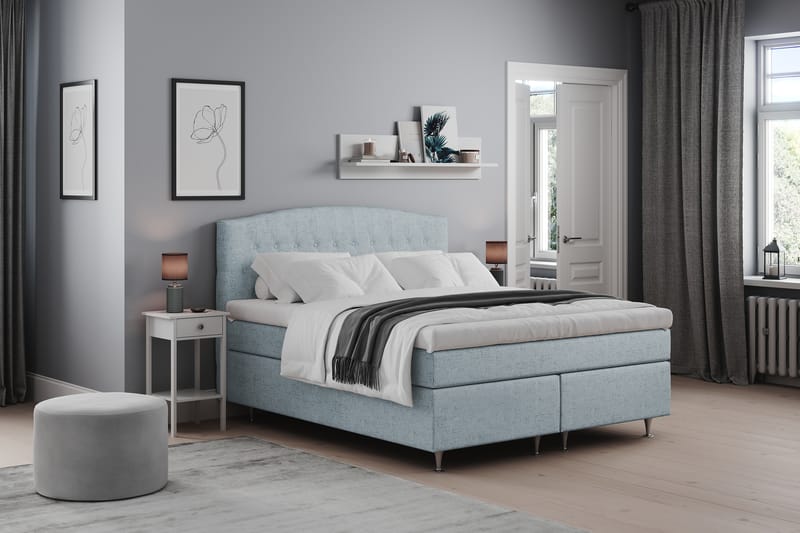 Belda Sängpaket 180x200 Fast - Ljusblå - Möbler - Säng - Komplett sängpaket