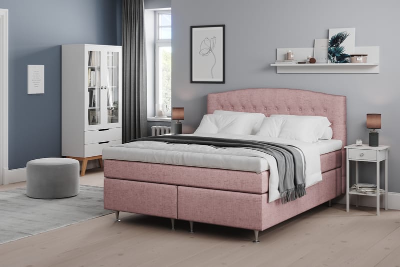 Belda Sängpaket 180x200 Fast/Medium - Rosa - Komplett sängpaket - Kontinentalsäng - Dubbelsäng