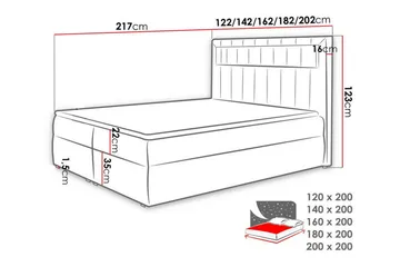 Boisdale Kontinentalsäng 120x200 cm - Möbler - Säng - Kontinentalsäng
