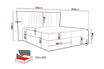 Boisdale Kontinentalsäng 120x200 cm - Möbler - Säng - Kontinentalsäng