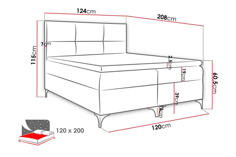 Boksta Kontinentalsäng 120x200 cm - Grön - Kontinentalsäng