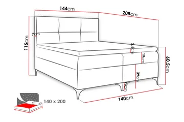 Boksta Kontinentalsäng 140x200 cm LED-belysning - Grön - Möbler - Säng - Kontinentalsäng
