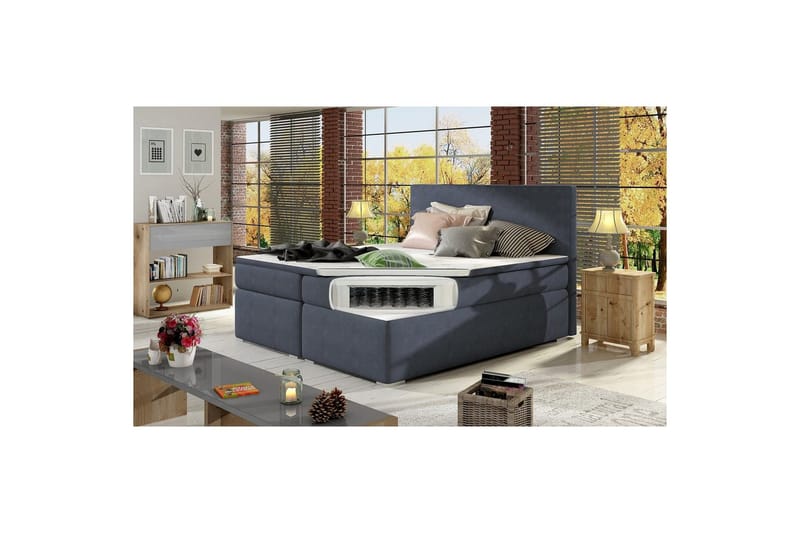 Boxspring Eltap Divalo - Soro 76, Blå, 140x200 cm - Möbler - Säng - Kontinentalsäng
