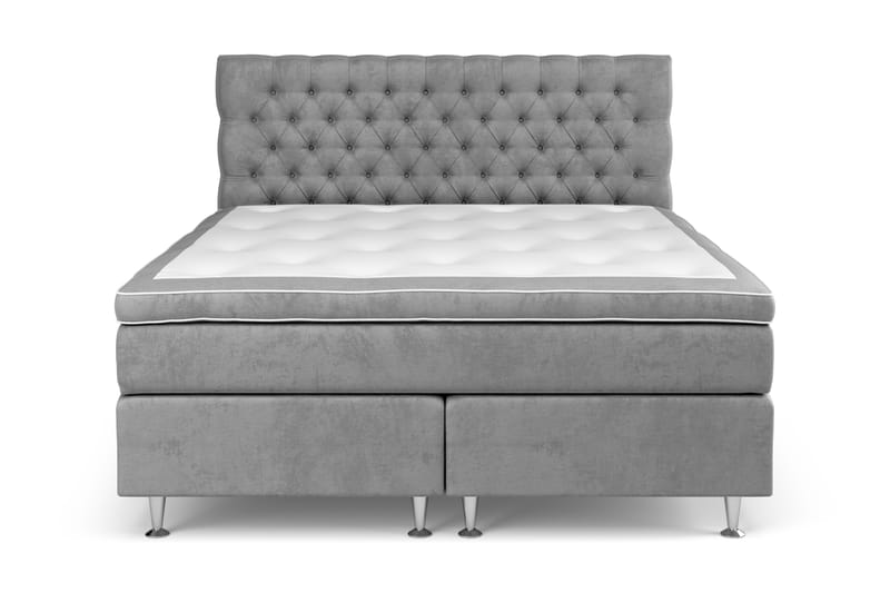 Celine Komplett Sängpaket Kontinentalsäng 160x200 cm - Grå / Sammet - Möbler - Säng - Komplett sängpaket