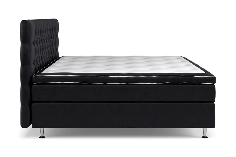 Celine Komplett sängpaket Kontinentalsäng 210x210 cm Fasthetsgrad Fast Latexmadrass - Svart / Sammet - Möbler - Säng - Kontinentalsäng