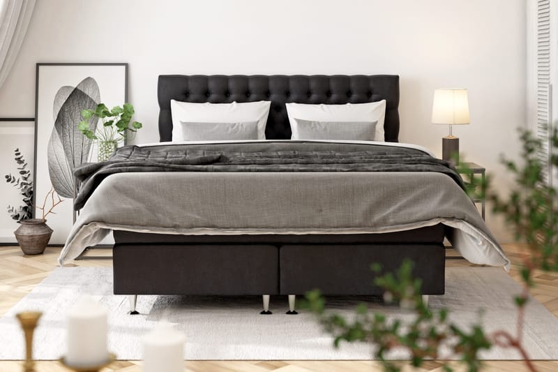 Celine Kontinentalsäng 180x200cm - Svart/Sammet - Möbler - Säng - Kontinentalsäng