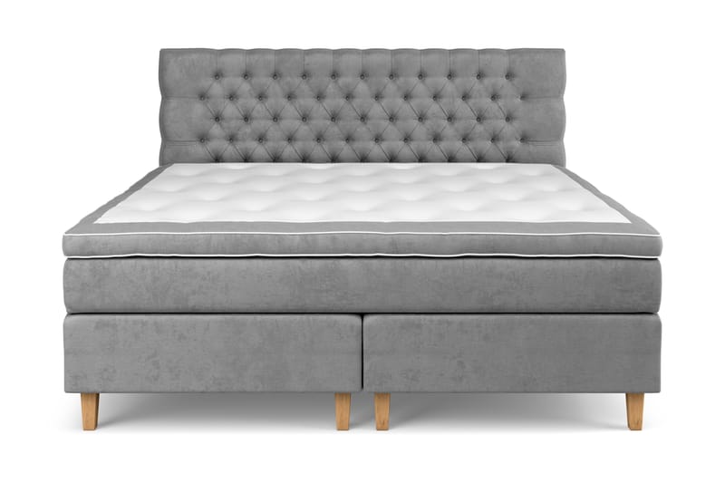 Celine Kontinentalsäng 210x210cm - Grå/Sammet - Möbler - Säng - Komplett sängpaket