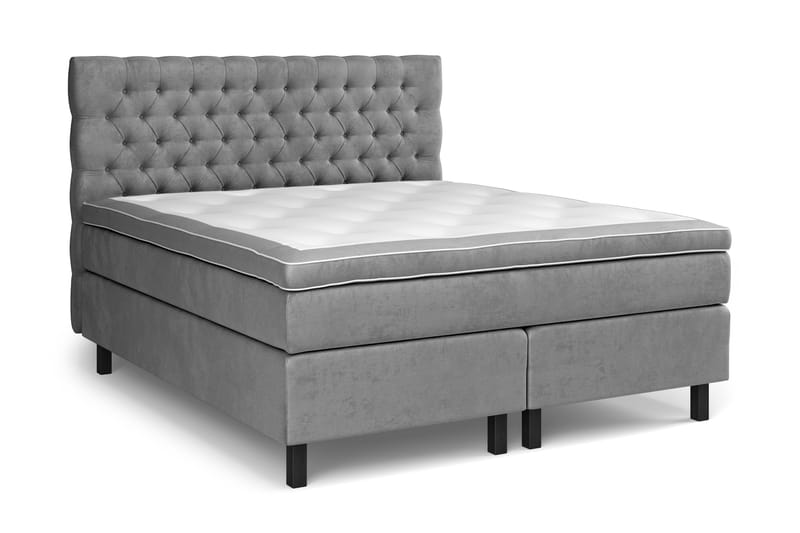 Celine Sängpaket 160x200cm - Grå/Sammet - Möbler - Säng - Kontinentalsäng