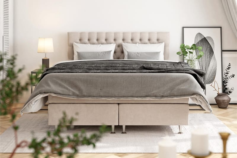 Celine Sängpaket 180x200 cm - Beige - Komplett sängpaket - Kontinentalsäng - Dubbelsäng