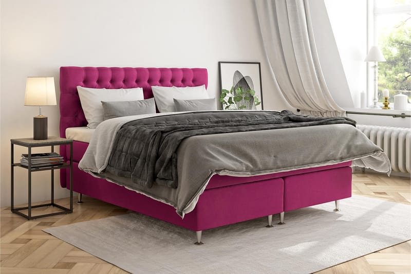 Celine Sängpaket 180x200 cm - Rosa - Dubbelsäng - Komplett sängpaket - Kontinentalsäng