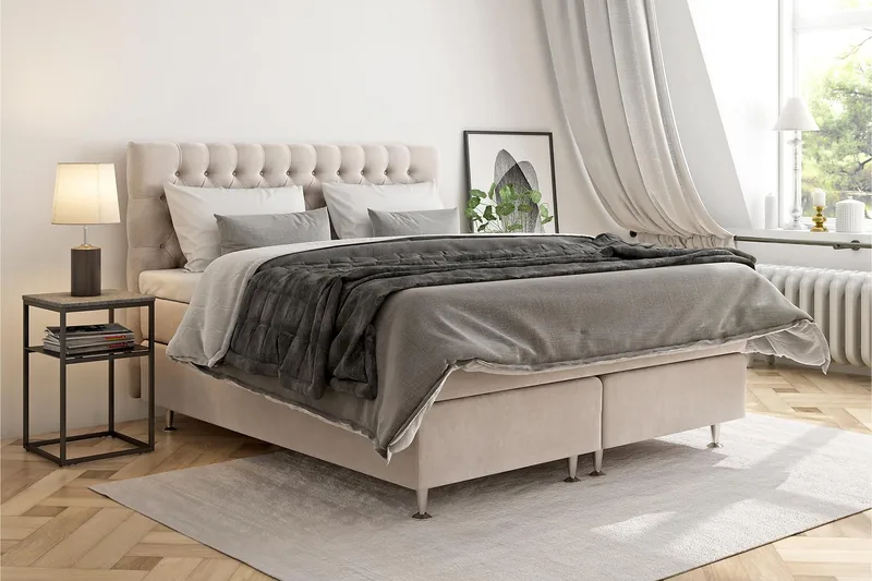 Celine Sängpaket 210x210 cm - Beige - Möbler - Säng - Kontinentalsäng