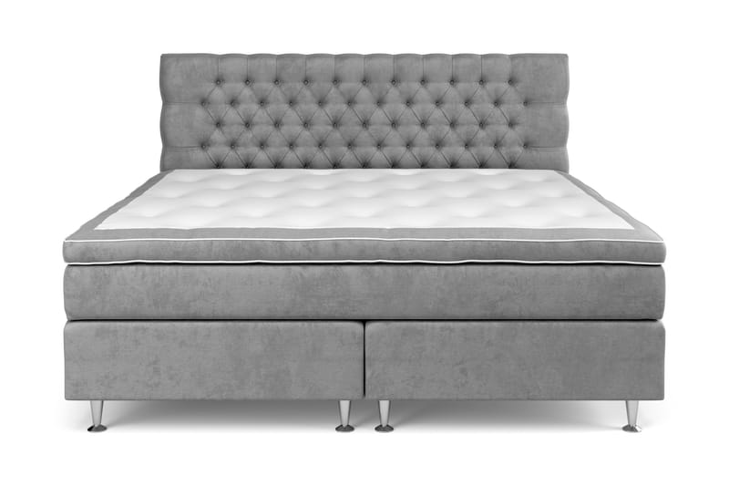 Celine Sängpaket 210x210cm - Grå/Sammet - Möbler - Säng - Kontinentalsäng