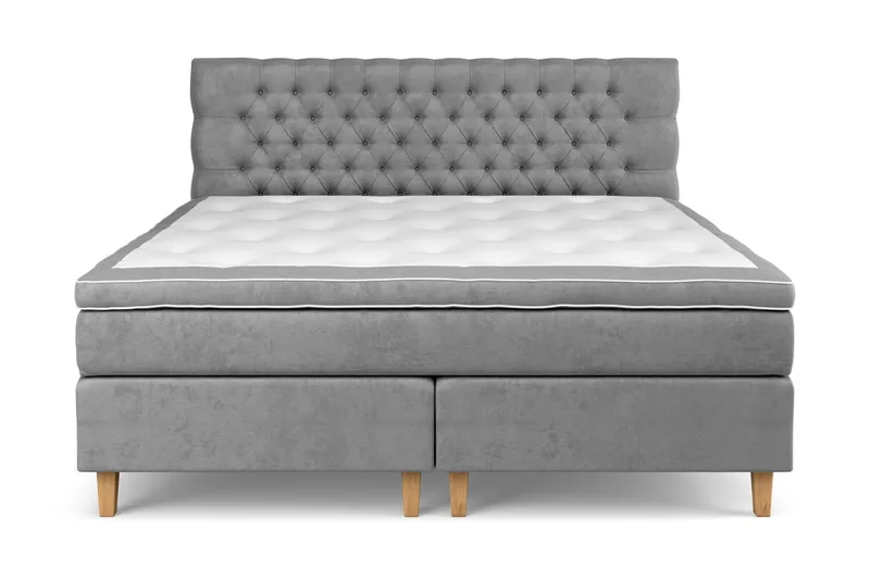 Celine Sängpaket 210x210cm - Grå/Sammet - Möbler - Säng - Kontinentalsäng