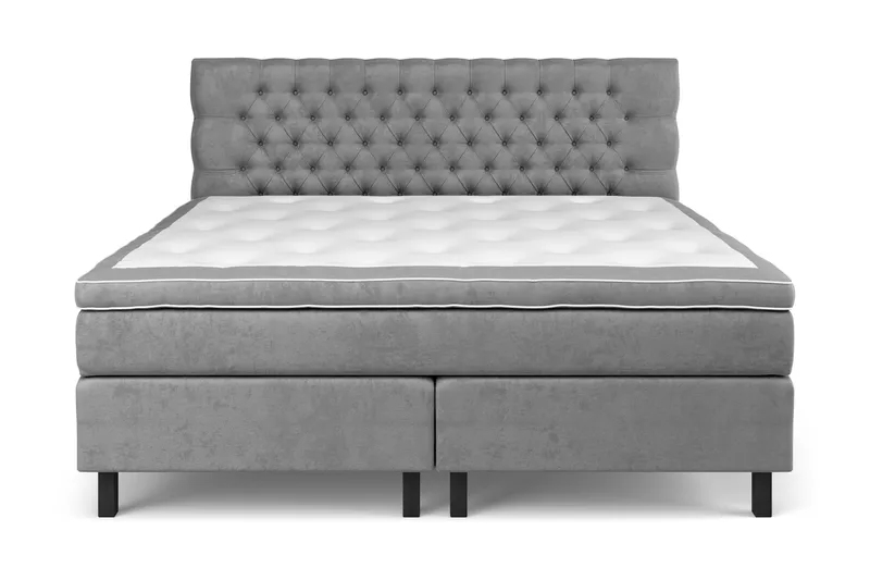 Celine Sängpaket 210x210cm - Grå/Sammet - Möbler - Säng - Kontinentalsäng