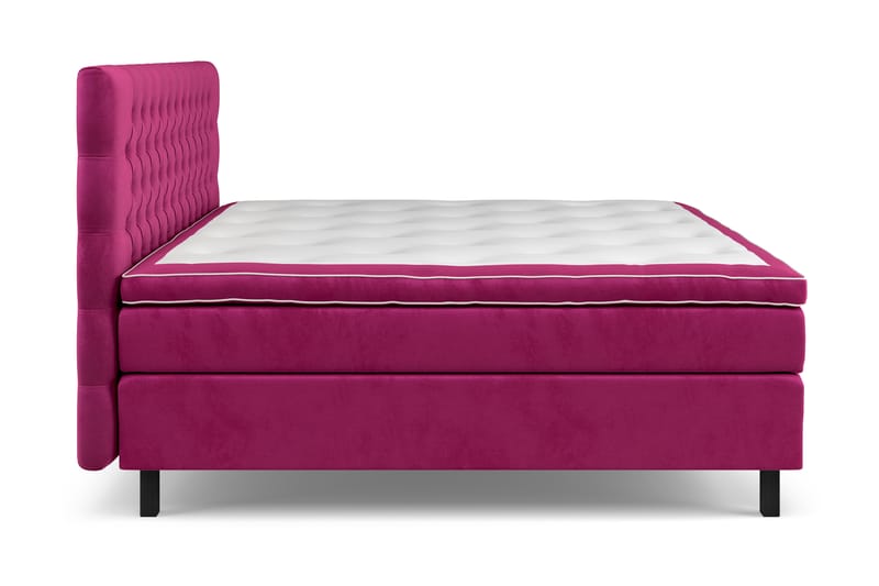 Celine Sängpaket 210x210cm - Rosa/Sammet - Dubbelsäng - Komplett sängpaket - Kontinentalsäng