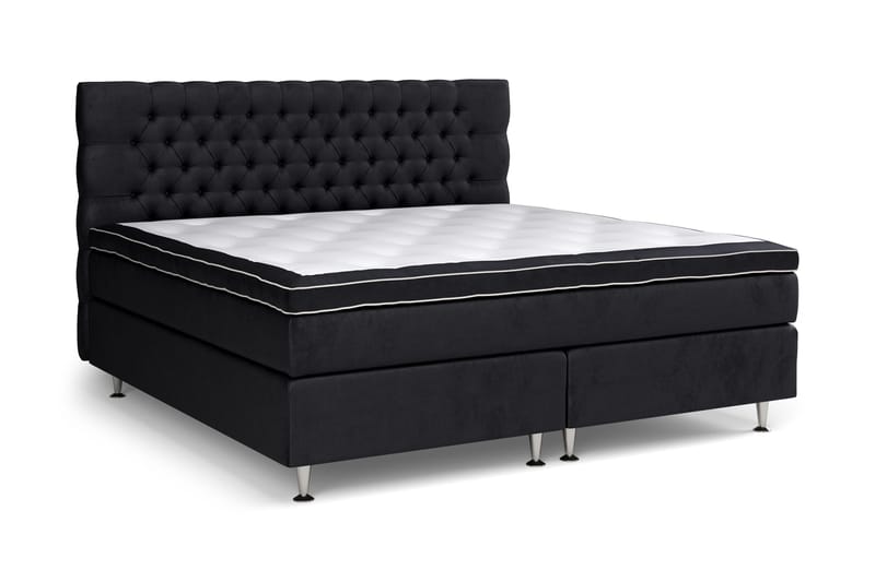 Celine Sängpaket 210x210cm - Svart / Sammet - Möbler - Säng - Kontinentalsäng