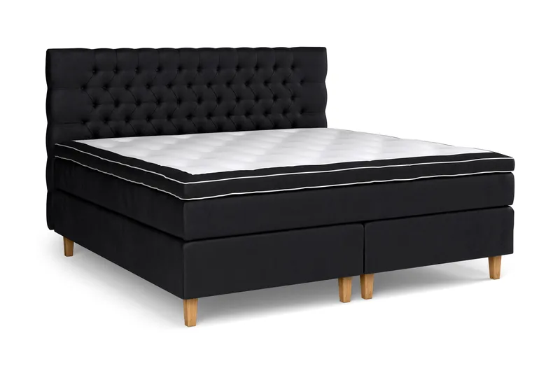 Celine Sängpaket 210x210cm - Svart/Sammet - Möbler - Säng - Kontinentalsäng