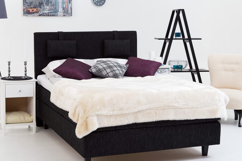 Charleston Kontinentalsäng 120x200 Fast Polyeterskum - Svart - Möbler - Säng - Kontinentalsäng
