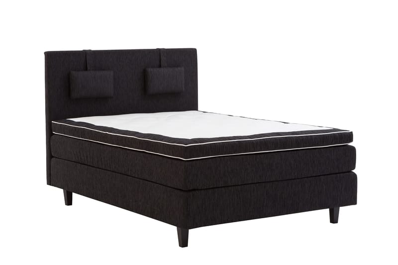 Charleston Kontinentalsäng 120x200 Fast Polyeterskum, Svart