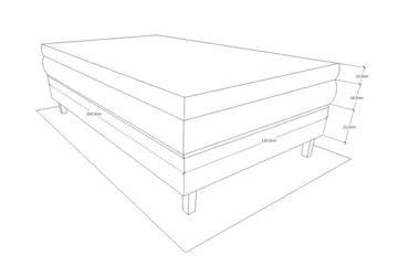 Charleston Kontinentalsäng 120x200 Fast Polyeterskum - Svart - Möbler - Säng - Kontinentalsäng