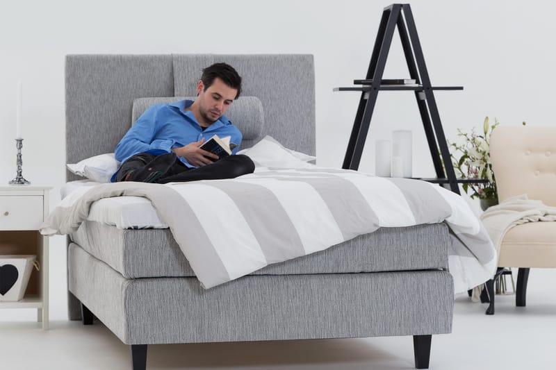 Charleston Kontinentalsäng 120x200 Fast Polyeterskum - Ljusgrå - Möbler - Säng - Kontinentalsäng