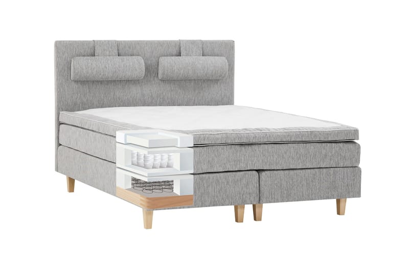 Charleston Kontinentalsäng 160x200 - Ljusgrå - Möbler - Säng - Kontinentalsäng