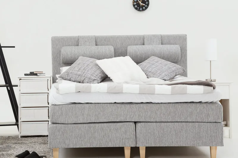 Charleston Kontinentalsäng 180x200 Fast Polyeterskum - Ljusgrå - Möbler - Säng - Kontinentalsäng