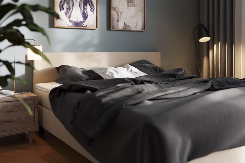 Charm Komplett Sängpaket 180x200 cm med sänggavel - Beige - Möbler - Säng - Kontinentalsäng