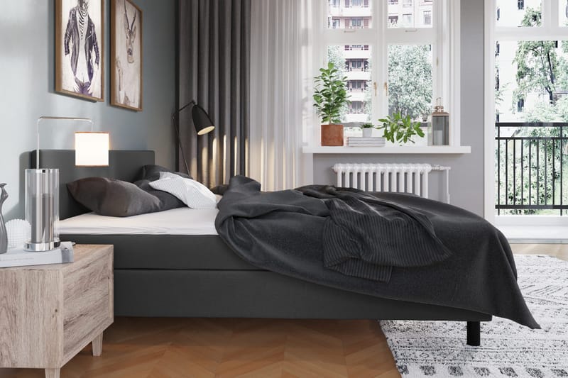 Charm Komplett Sängpaket 180x200 cm Med sänggavel - Mörkgrå - Möbler - Säng - Kontinentalsäng