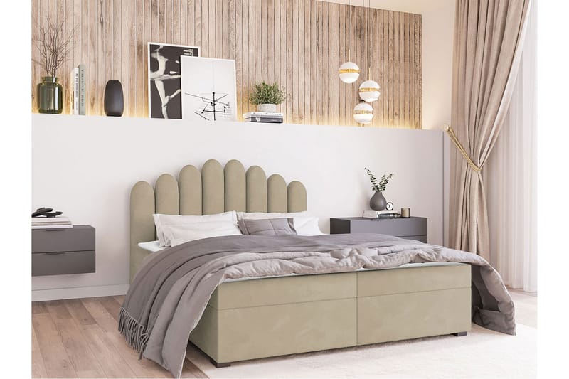 Chepstow Kontinentalsäng 180x200 cm Medium - Sammet/Beige - Möbler - Säng - Kontinentalsäng