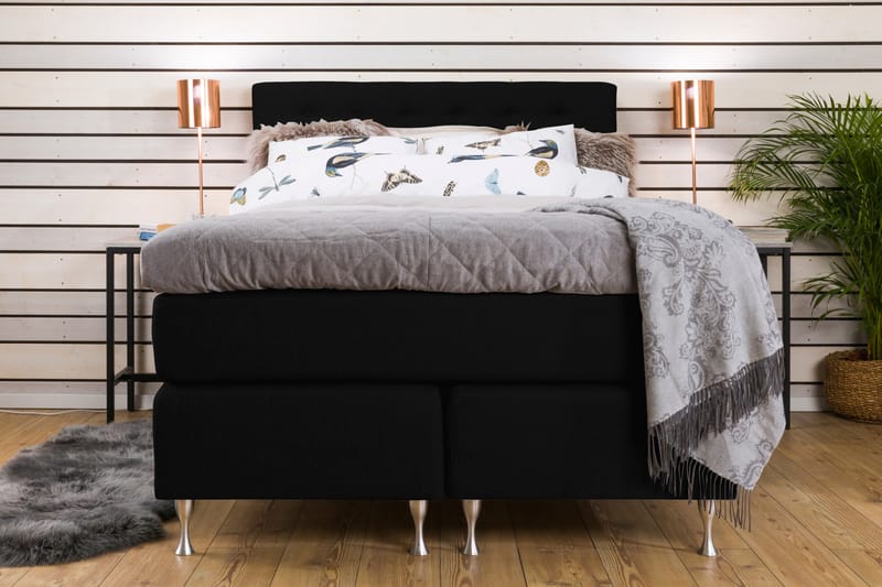 Cloud Komplett Sängpaket 140x200 - Med Sidor Svart/Vit - Möbler - Säng - Komplett sängpaket
