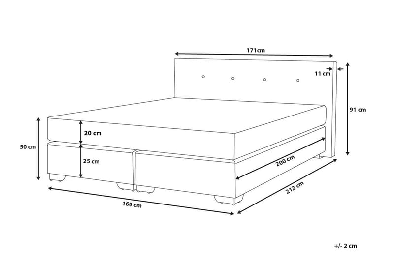 Consul Kontinentalsäng 160200 cm - Grå - Möbler - Säng - Kontinentalsäng
