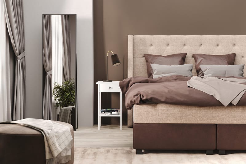 Cuba Sängpaket 105x200 med Två Bruna Kuddar - (+Fler val) Beige/Brun - Möbler - Säng - Kontinentalsäng