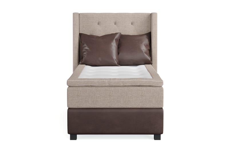 Cuba Sängpaket 105x200 med Två Bruna Kuddar - (+Fler val) Beige/Brun - Möbler - Säng - Komplett sängpaket