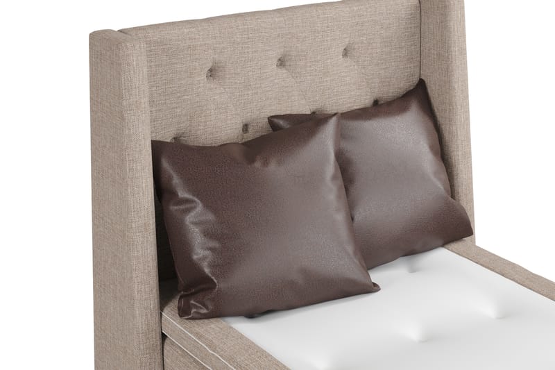 Cuba Sängpaket 105x200 med Två Bruna Kuddar - (+Fler val) Beige/Brun - Möbler - Säng - Komplett sängpaket